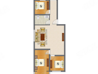 3室1厅 83.70平米
