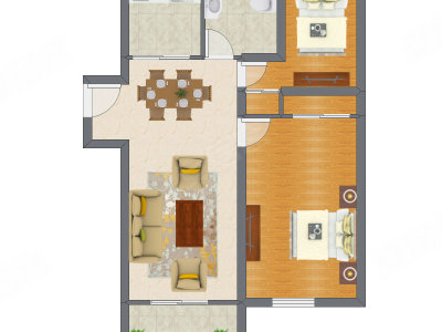 2室2厅 80.94平米户型图