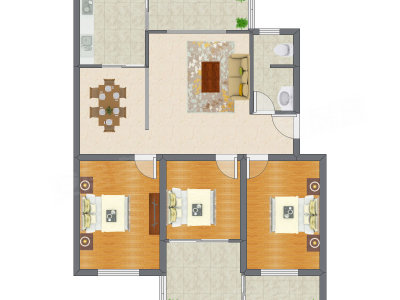 3室2厅 136.92平米