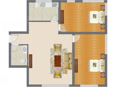 2室1厅 123.77平米