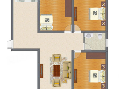 3室1厅 88.40平米