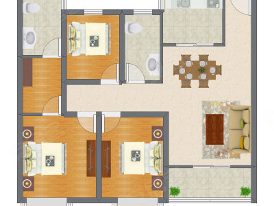 3室2厅 120.98平米户型图