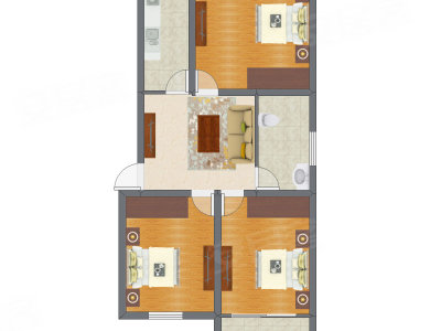 3室1厅 78.11平米