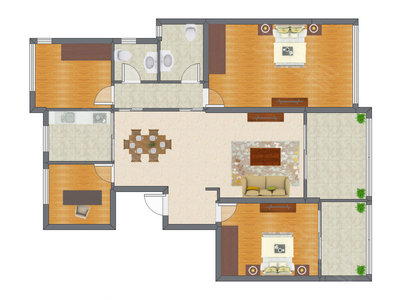 3室2厅 146.00平米