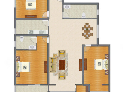 3室2厅 186.00平米
