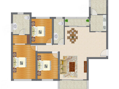 3室2厅 163.83平米