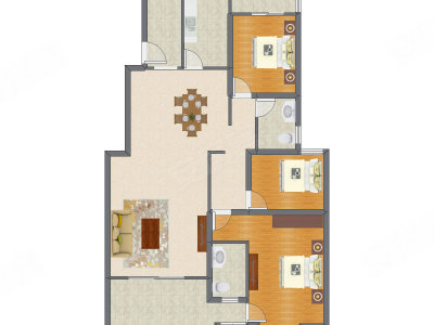 3室2厅 144.96平米户型图