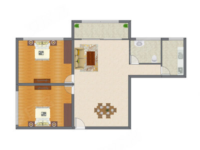 2室2厅 115.00平米