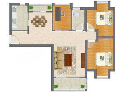 3室2厅 96.65平米