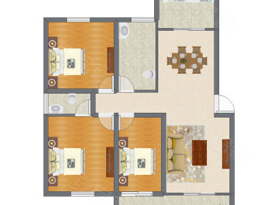 3室2厅 83.45平米