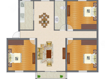 3室2厅 109.45平米