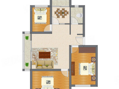 3室2厅 94.90平米