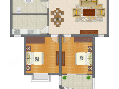 2室2厅 85.05平米