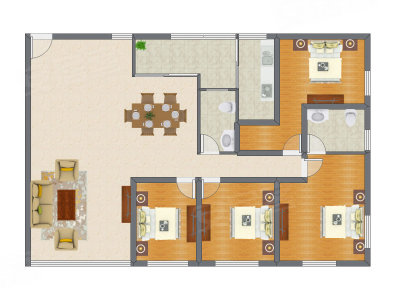 4室2厅 156.83平米