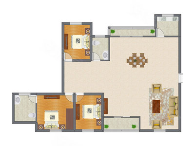 3室2厅 125.36平米