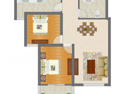 2室2厅 93.95平米户型图