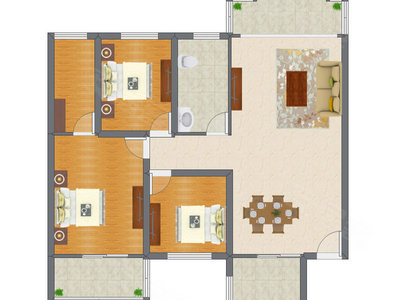 3室2厅 126.60平米