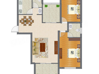 2室2厅 78.67平米户型图
