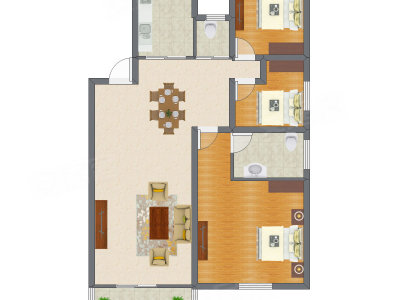 3室2厅 90.16平米