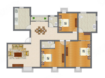3室2厅 119.16平米