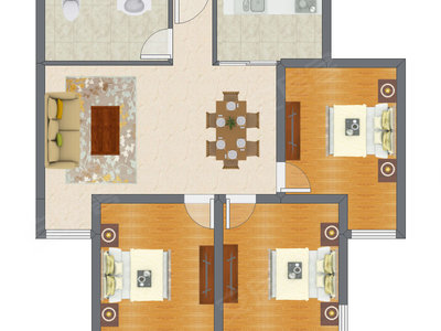 3室2厅 105.83平米