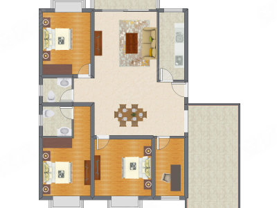 4室2厅 140.65平米