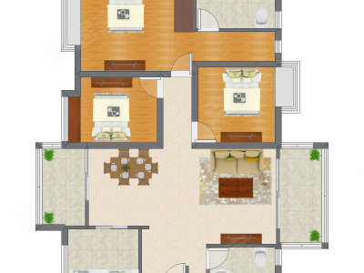3室2厅 119.64平米户型图