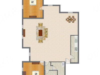 2室2厅 170.00平米