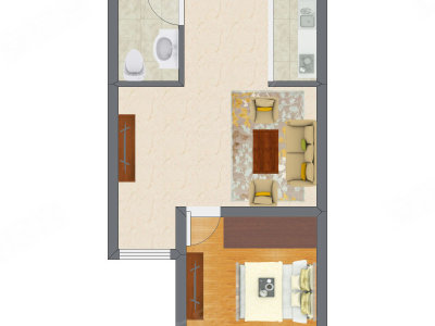 1室1厅 32.55平米