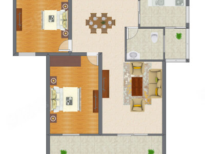 2室2厅 98.22平米