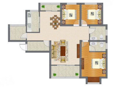 3室2厅 119.64平米