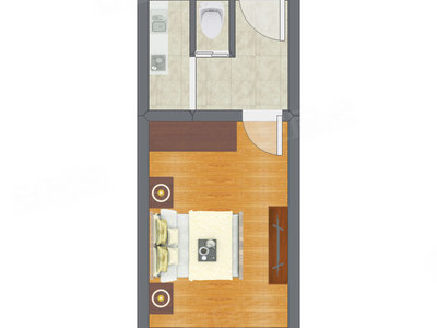 1室0厅 29.81平米户型图