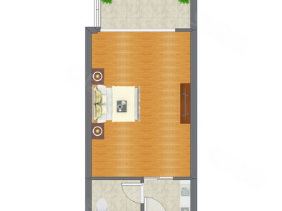1室0厅 55.45平米户型图