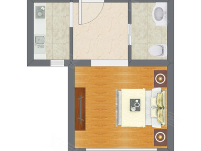 1室1厅 38.35平米