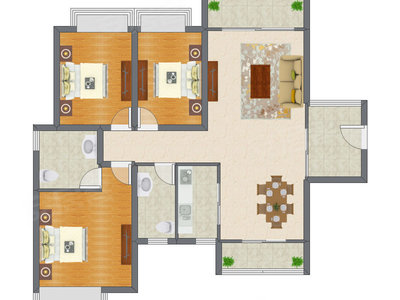 3室2厅 119.82平米