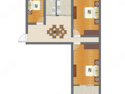 3室1厅 54.48平米