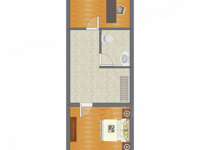 2室2厅 43.76平米