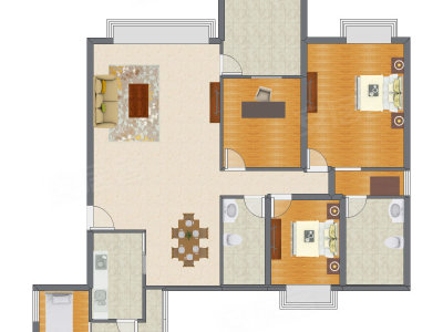 3室2厅 146.30平米