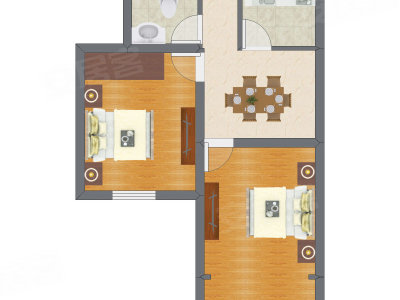 2室1厅 40.06平米