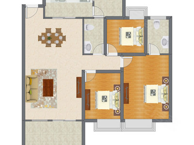 3室2厅 114.78平米户型图