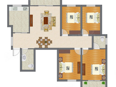 4室2厅 163.50平米