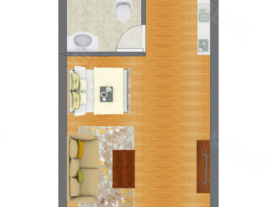 1室0厅 26.41平米户型图