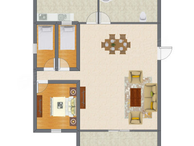 3室2厅 109.76平米