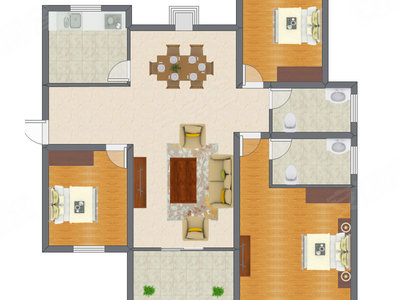 3室2厅 111.06平米