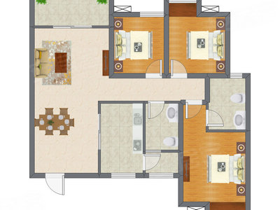 3室1厅 105.20平米