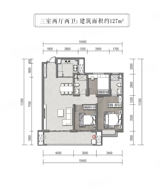 十月城3室2厅2卫127.19㎡南116万