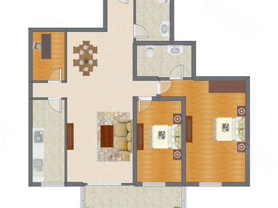 3室2厅 157.32平米