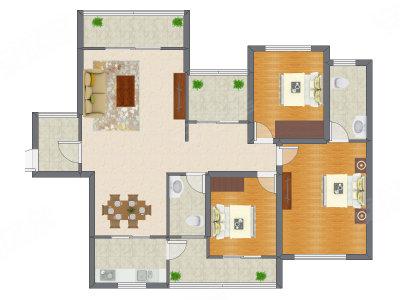 3室2厅 131.78平米