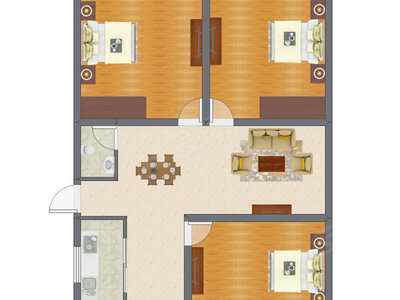 3室1厅 82.45平米