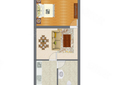 1室1厅 72.11平米